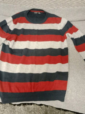 Πουλόβερ αντρικό μεταχειρισμένο medium 38/40 ριγέ πολύχρωμο