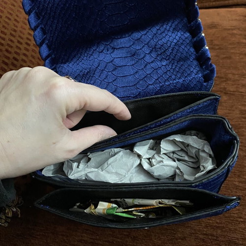 BSB women's bag new, blue with chain and clutch