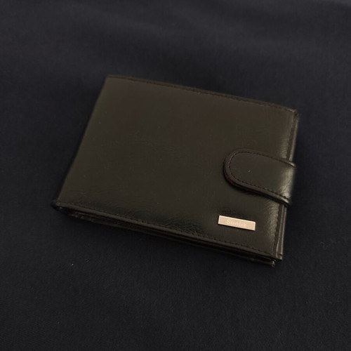 Leather men's wallet new, black