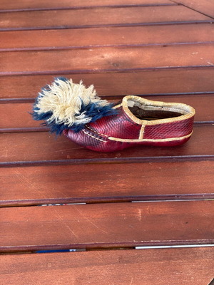 Leather Tsarouhi handmade used decorative