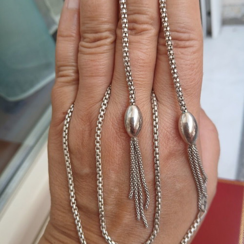 925 silver set with 11 cm earrings and 44 cm chain