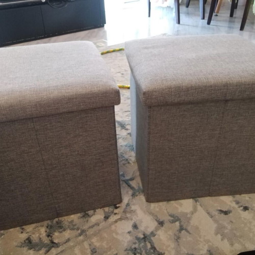Set of 2 small storage ottomans