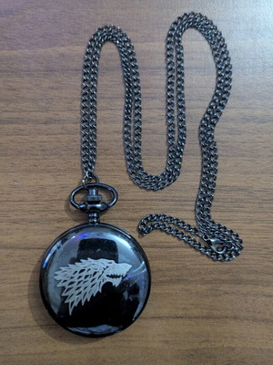 Game of Thrones pocket watch new with House Stark emblem