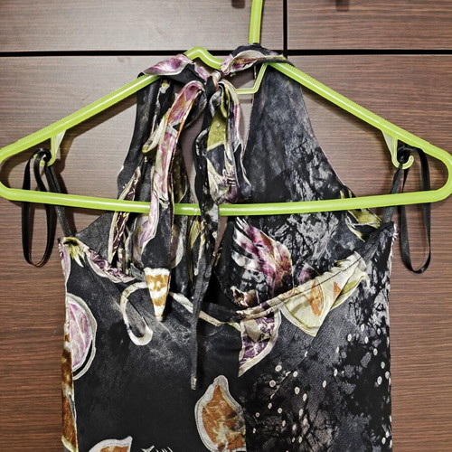 Floral Asymmetric Hi-Low Dress with Halter Neck, Like New