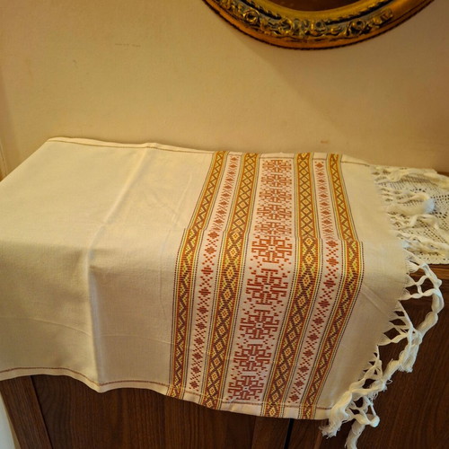 Cretan traditional woven linen vintage 100% cotton new