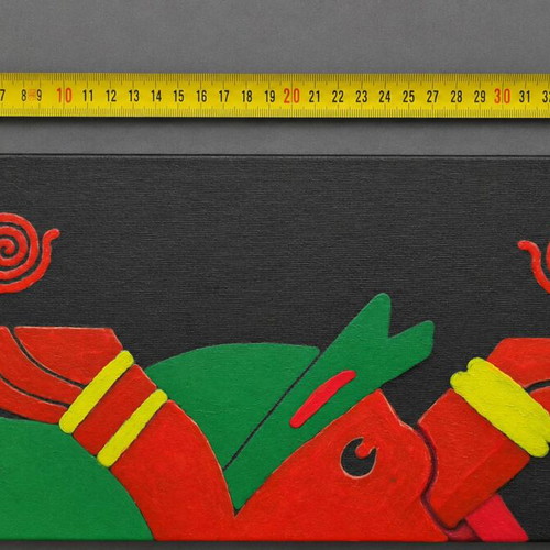 Handmade painting on canvas with fluo colors, like new