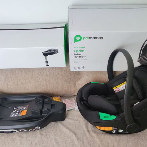 Premaman i-Prim i-Size Baby Car Seat with Isofix Base and Rain Cover like new