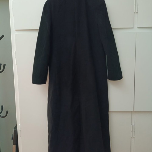 Women's black long coat with removable fur like new