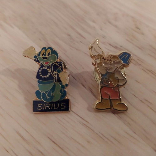 Vintage pins used, Sirius and metro mascot