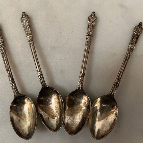 EPNS Apostle spoons used, set of 4 pieces