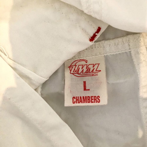 Vintage 90s Chambers White Denim Overall Skirt Size L like new