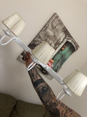 Wall lights used with rope, set of 4, white