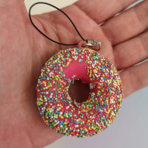 Squishy mini stress relief toy donut keychain