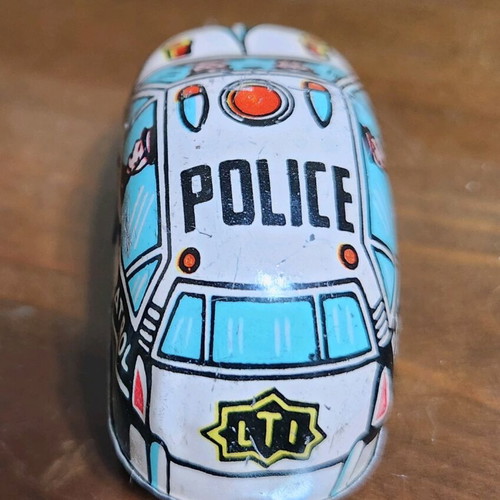 Metal wind-up police car Lucky Toy used (1999)