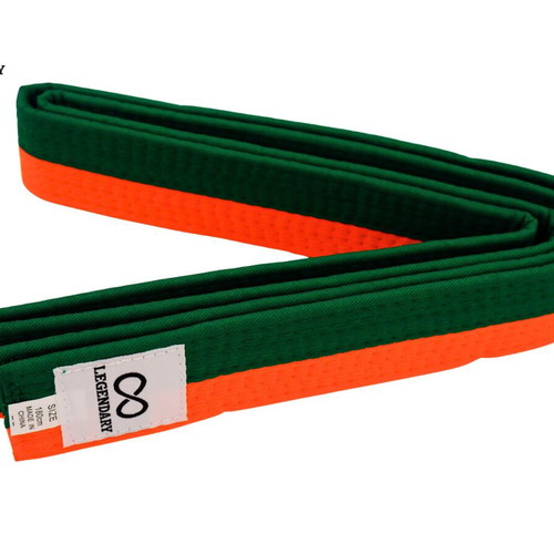 Legendary martial arts belt orange green new