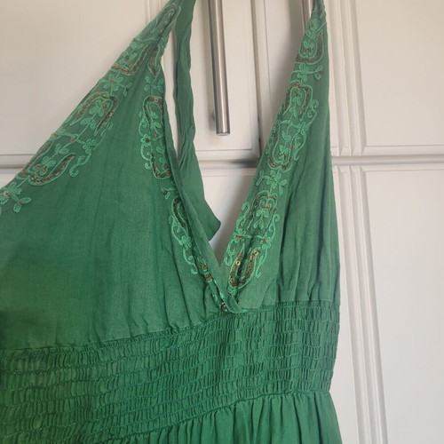 BSB collection green maxi dress with halter neckline
