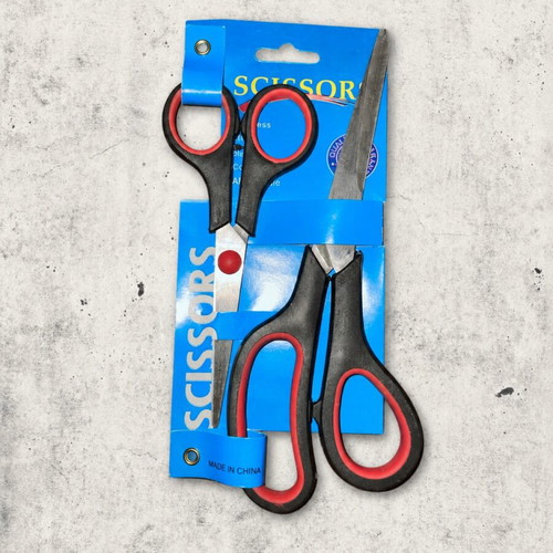 Set of 2 general purpose scissors, black and red