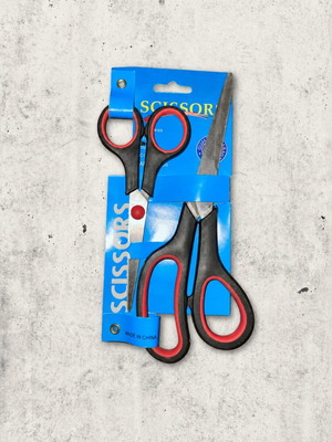 Set of 2 general purpose scissors, black and red