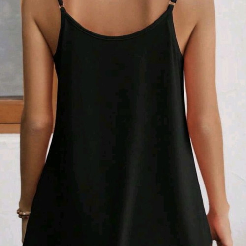 Black top with adjustable straps, new, size L