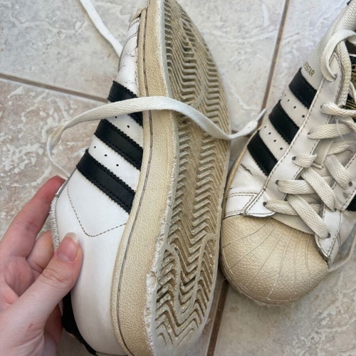 Adidas Superstar sneakers used, size 37, white and black