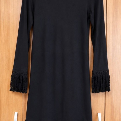 We Are black dress with fringes, size small