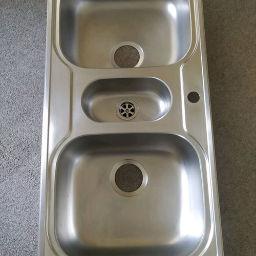 Inox Pyramis kitchen sink used 96x48 satin finish