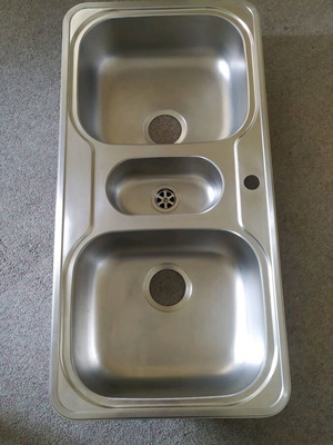 Inox Pyramis kitchen sink used 96x48 satin finish