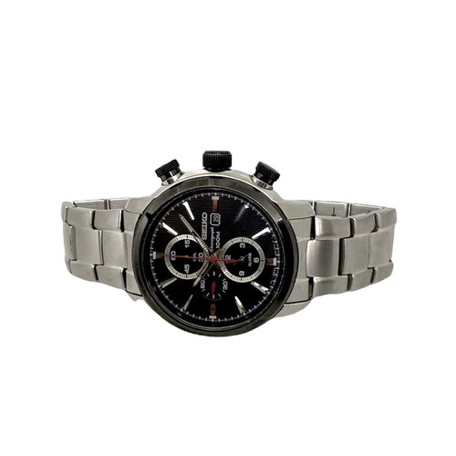 Seiko chronograph used quartz 44mm with alarm men's watch