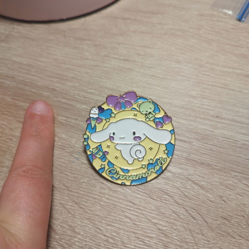 Cinnamoroll enamel pin like new, kawaii pastel badge