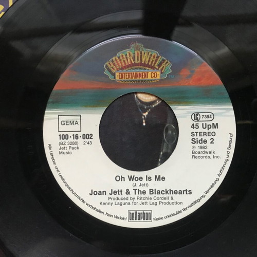 7” single Joan Jett & the blackhearts Crimson and clover/Oh Woe is Me used vinyl