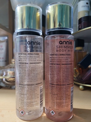 Annie Shimmer Body Mists Velvet Bloom & Love Charm 165ml set like new