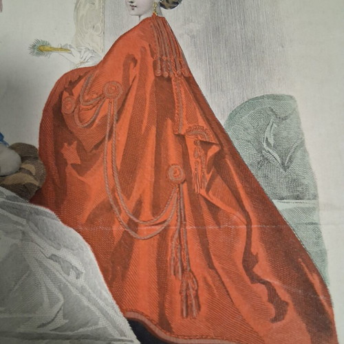 Colored engraving used, very good condition