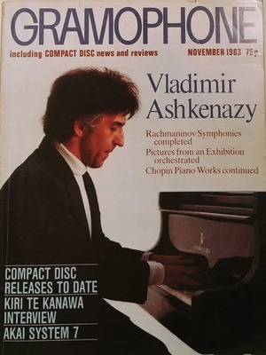 Gramophone Νοεμβρίου 1983 με Vladimir Ashkenazy, συλλεκτικό, μεταχειρισμένο