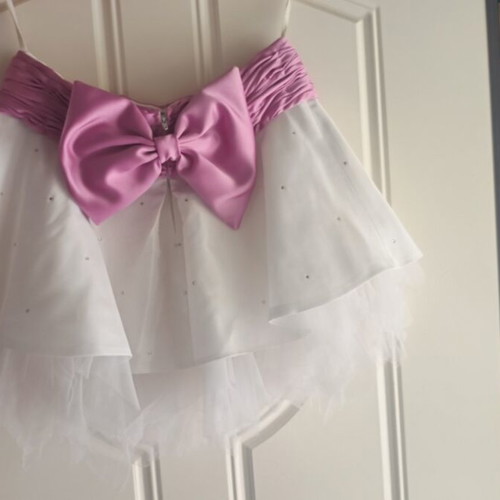 Wedding dress new, organza and satin, white and pink, two pieces