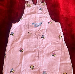 Παιδική τζιν σαλοπετα φουστα ροζ με την Minnie Mouse Disney primark για κορίτσι 2-3 ετών