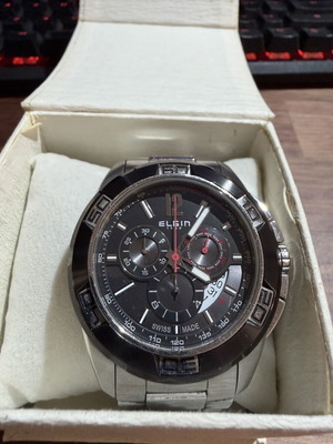 Elgin 1864 men's chronograph watch used, with box