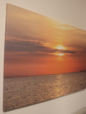 Κάδρο σε καμβά Ηλιοβασίλεμα στη θάλασσα νέο