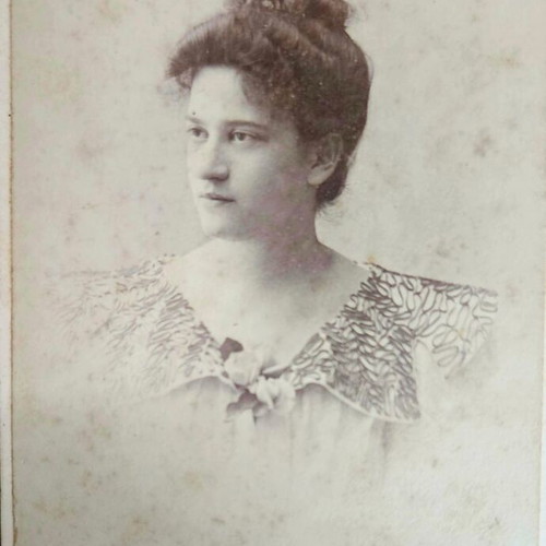 Antique woman photograph used, Cabinet Card A. Romaidis Athens