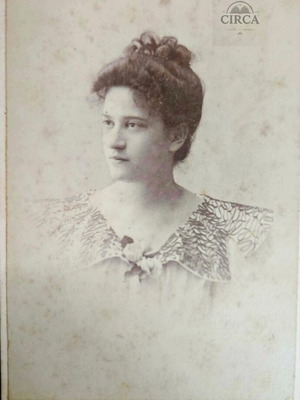 Antique woman photograph used, Cabinet Card A. Romaidis Athens