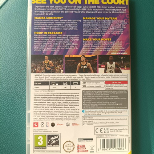 NBA 2K24 Kobe Bryant Edition game for Nintendo Switch