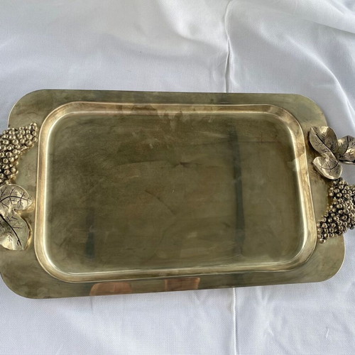 Serving set like new with silver-plated tray and Pyrex