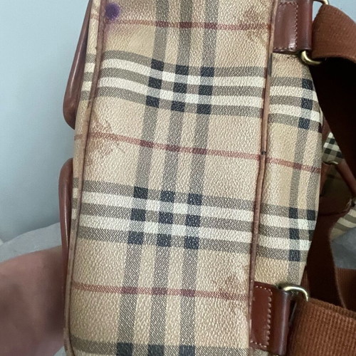 Burberry vintage backpack used, beige and brown