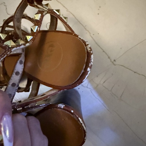 Exe brown sandals with gold studs, used, size 38