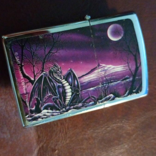 Zippo lighter used with dragon scene