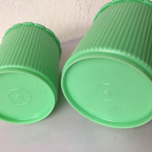 Biodrak containers unused, crystallized plastic, 1L and 740ml