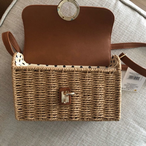 Straw shoulder bag new brown