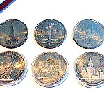  Νέα Μειωμένη Τιμή! Σπάνια Αναμνηστικά των Ολυμπιακών Αγώνων της Μόσχας 1980 - Σετ 6 νομισμάτων