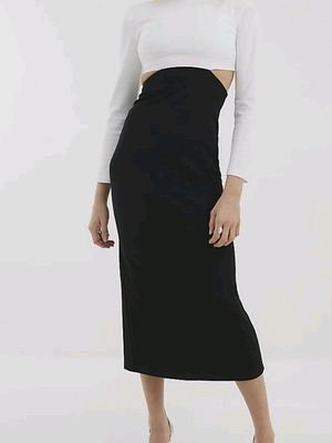 Φόρεμα River Island Midaxi Blouson Scuba μαύρο, καινούργιο, μέγεθος S