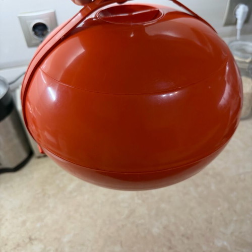 Vintage Space Age Picnic Set "Ball" SVB Italy 1970s used, orange