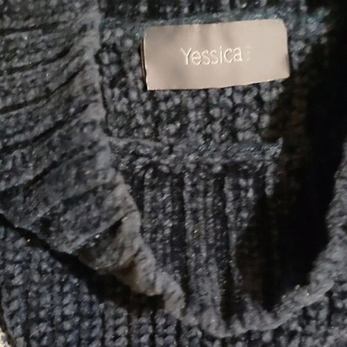 Yessica women's sweater used, navy blue, size S, short oversize fit